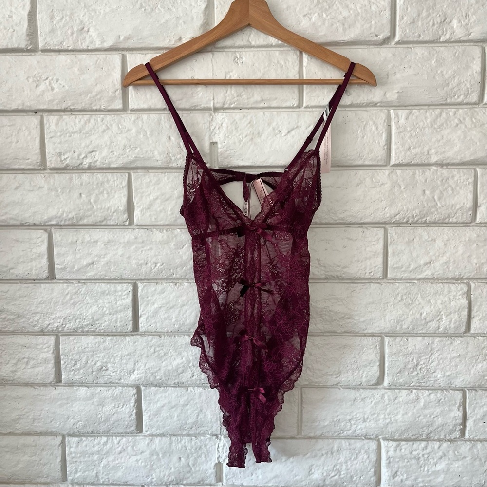 BUNDLE NWT Victoria’s Secret Lace lingerie White Burgundy Black Size Medium - Picture 6 of 13